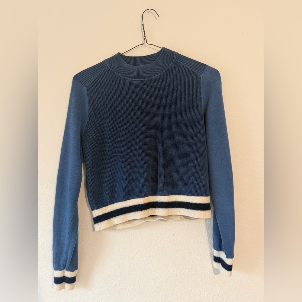 Rag&Bone - Blue Women's Sweater with Striped Hem